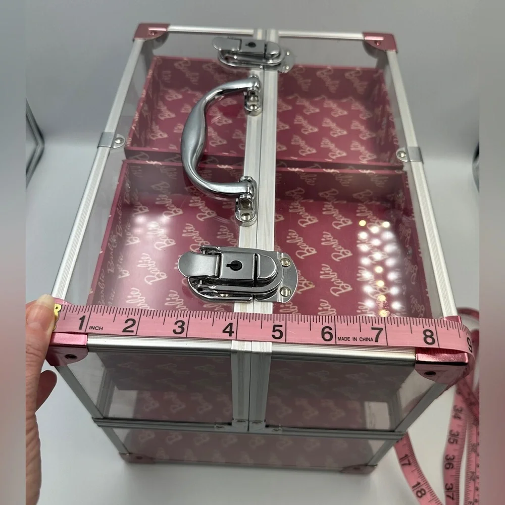 Caboodles x Barbie Neat Freak Train Case Clear & Pink Limited Edition Organizer